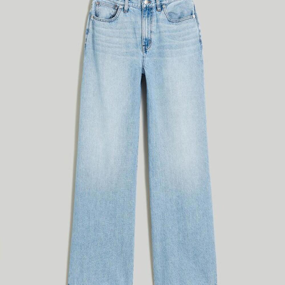 Madewell Plus Superwide Leg Jeans 32 Ahern Wash Light 100% Cotton Rigid High - Picture 8 of 8